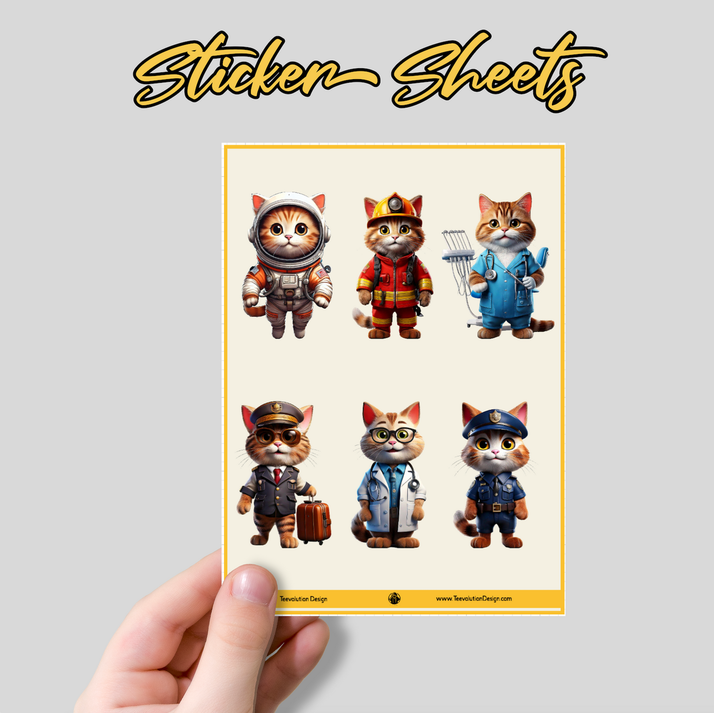 Professional Cat Sticker Sheet