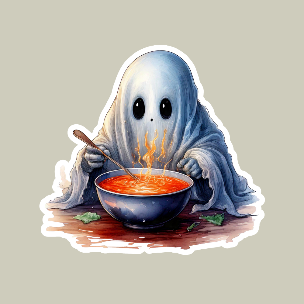 Dinner Time Ghost Sticker