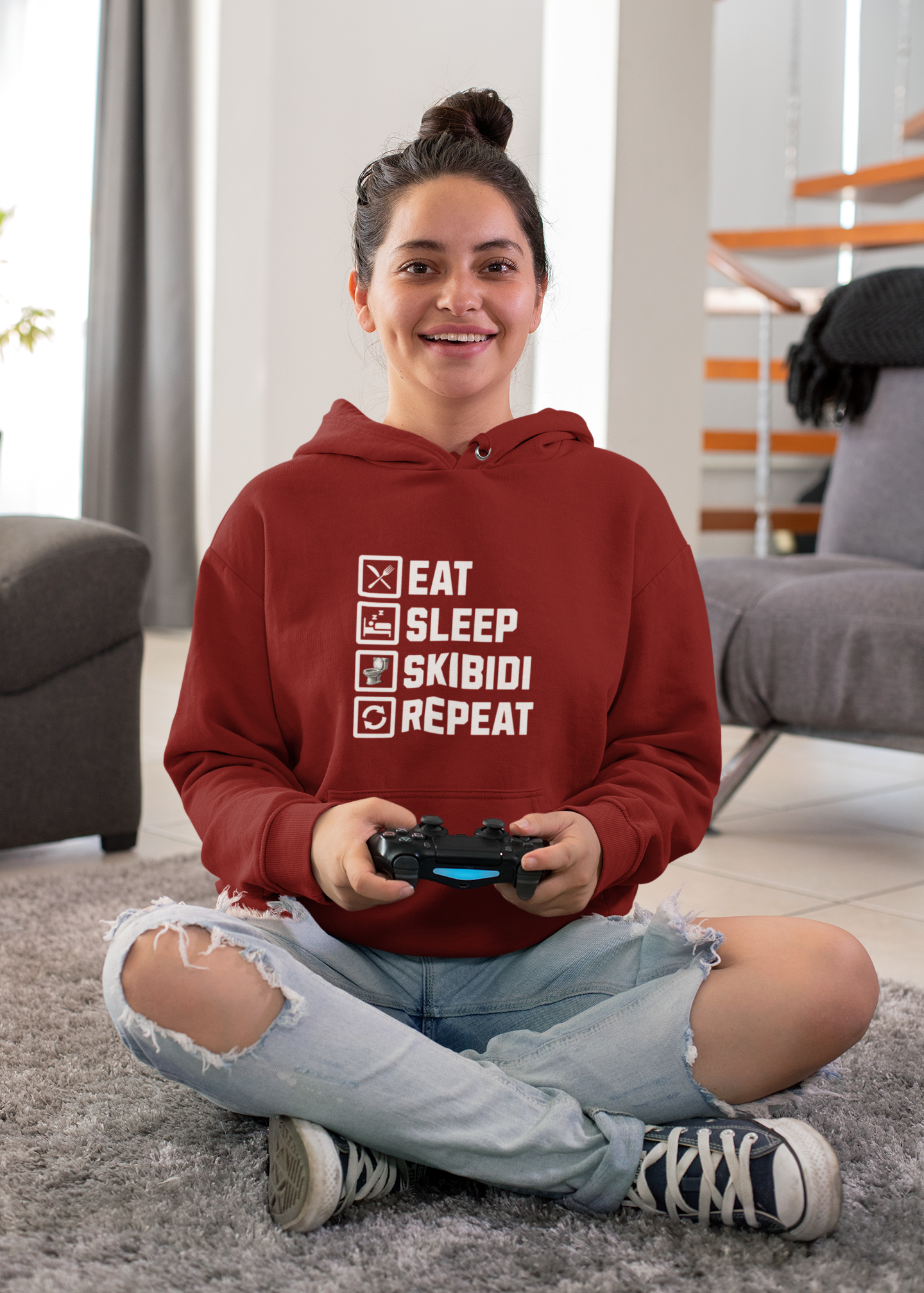 Eat Sleep Skibid Repeat Hoodie