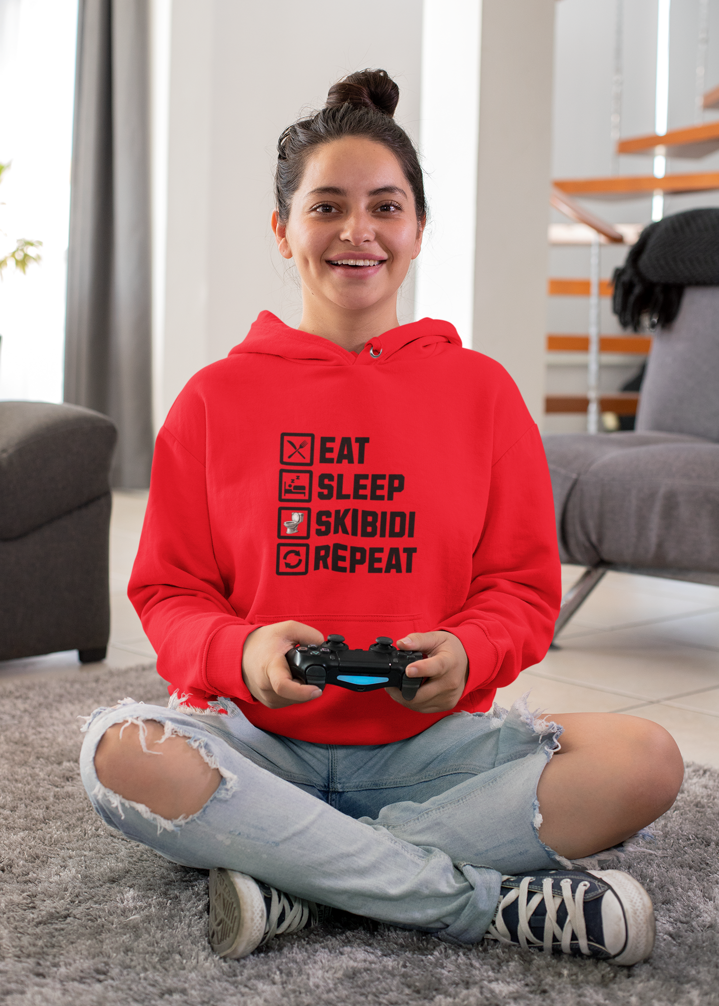 Eat Sleep Skibid Repeat Hoodie