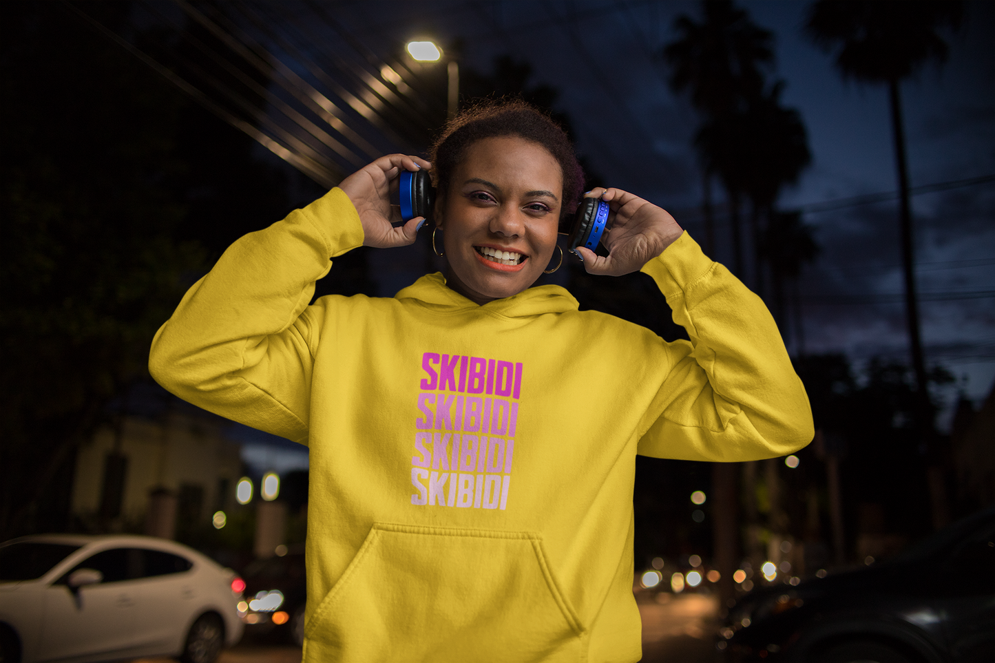 Skibidi Hoodie (Pink/Gray Print)