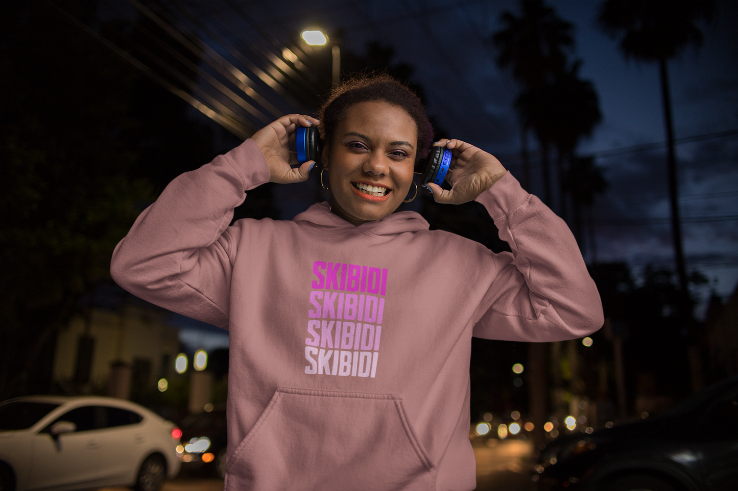 Skibidi Hoodie (Pink/Gray Print)
