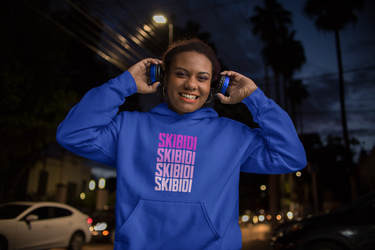 Skibidi Hoodie (Pink/Gray Print)