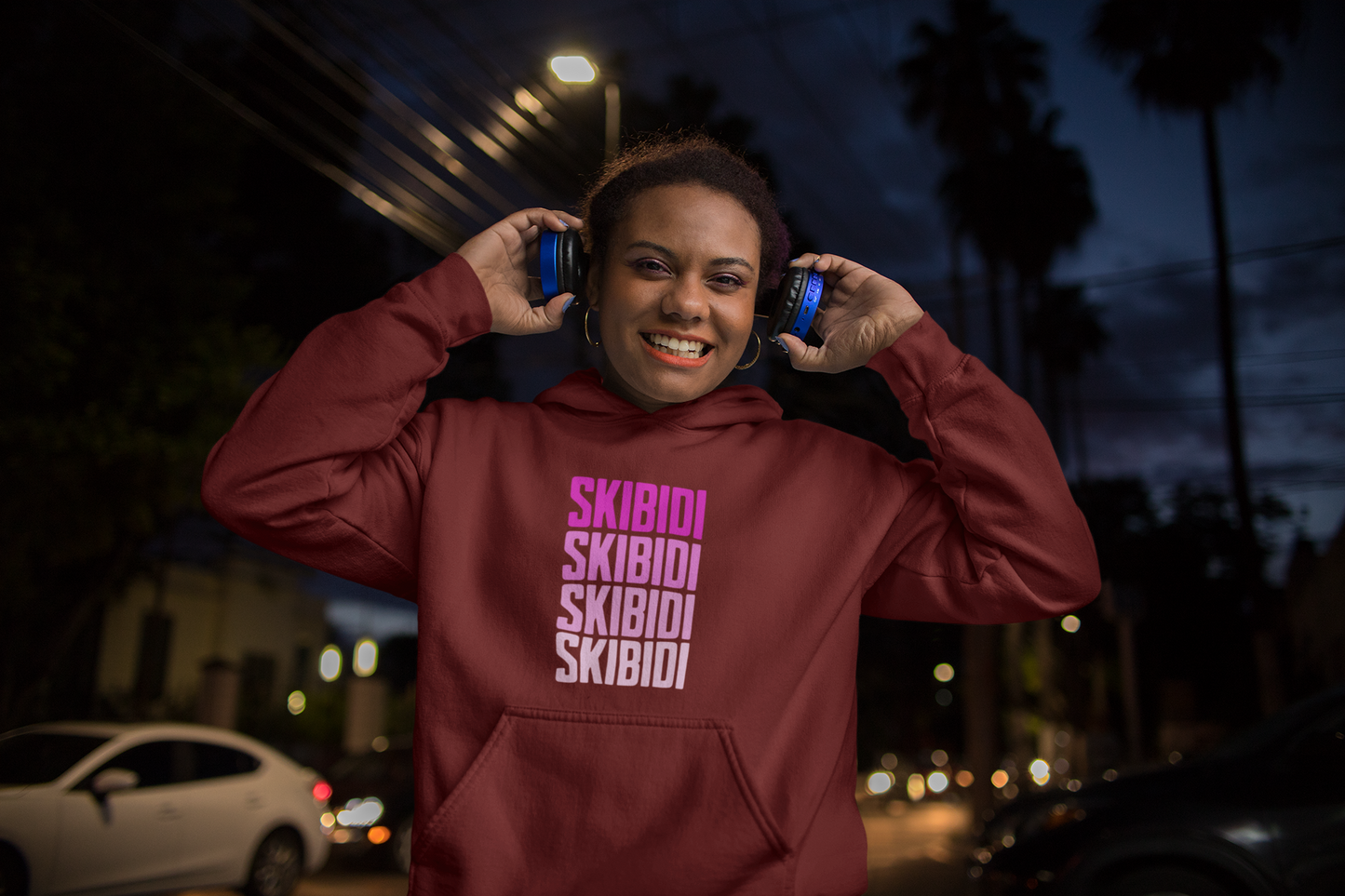 Skibidi Hoodie (Pink/Gray Print)