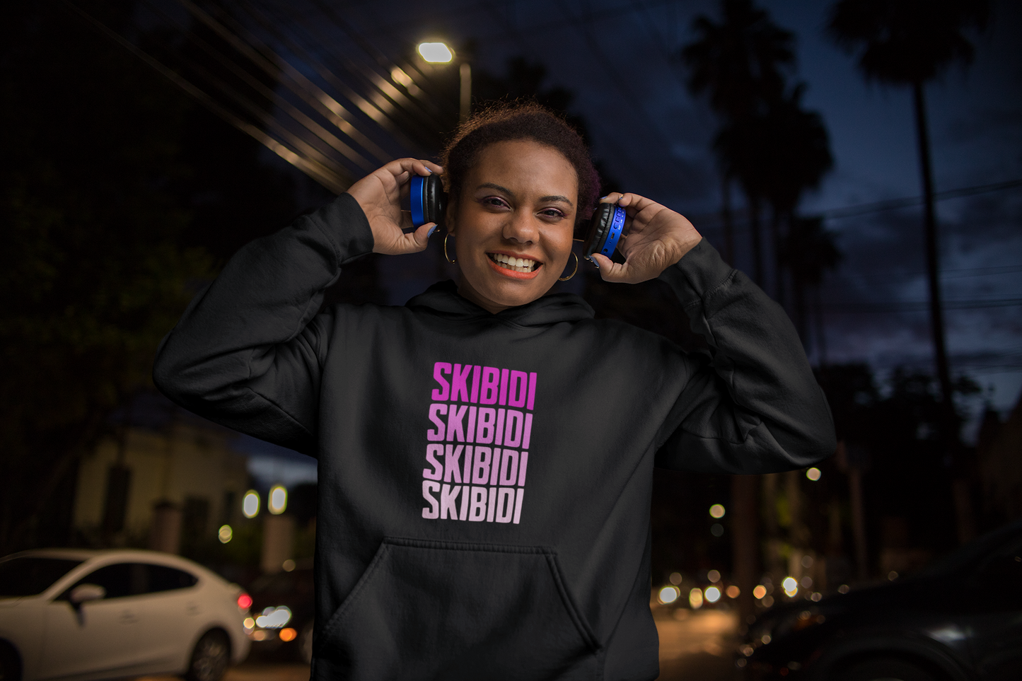 Skibidi Hoodie (Pink/Gray Print)