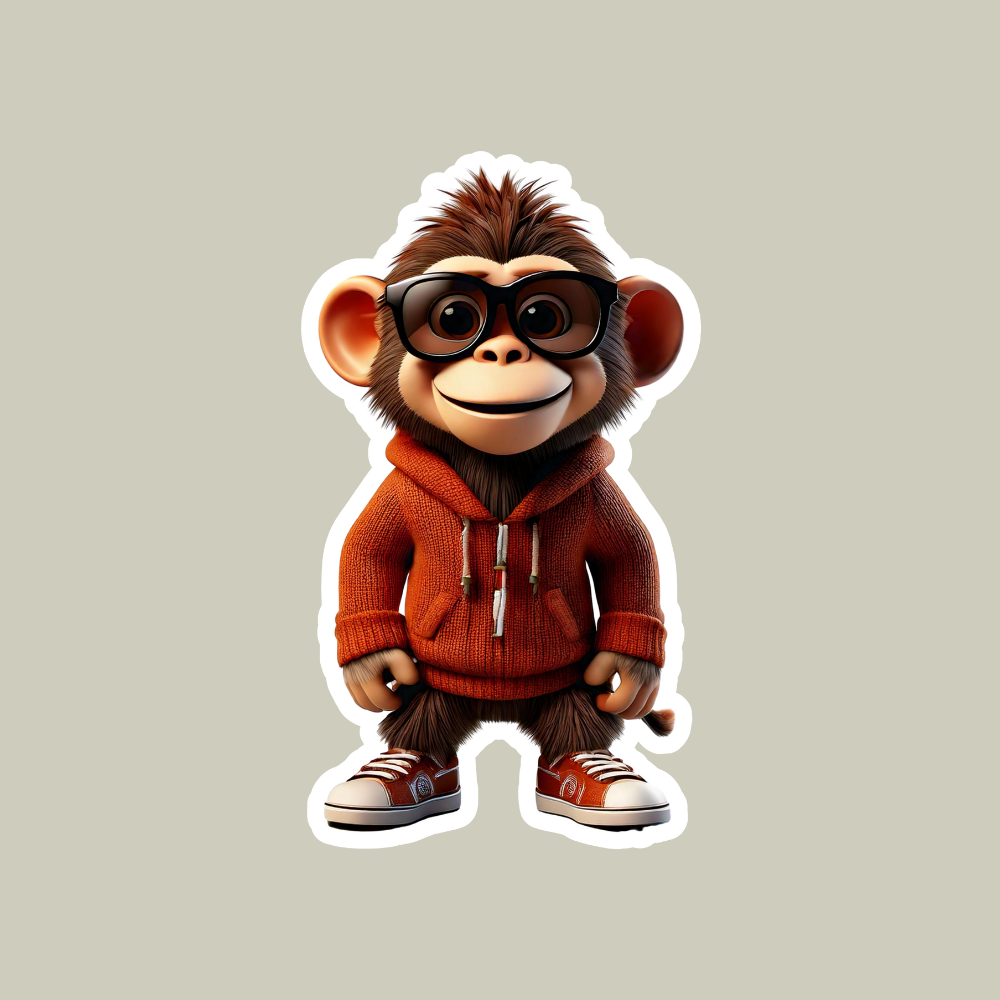 Monkey with Sunglasses Sticker